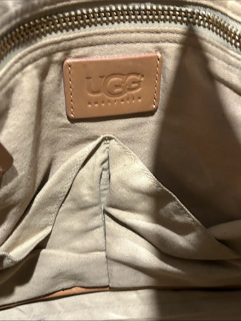 UGG Brown Leather Hobo Shoulder Bag